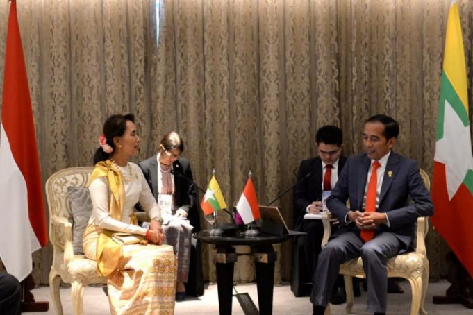 Jokowi bertemu State Counsellor Republik Uni Myanmar Aung San Suu Kyi