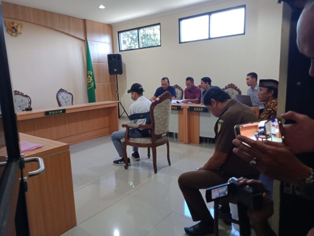 Suasana sidang lanjutan pembacaan keterangan saksi di Pengadilan Negeri Kepanjen, Malang