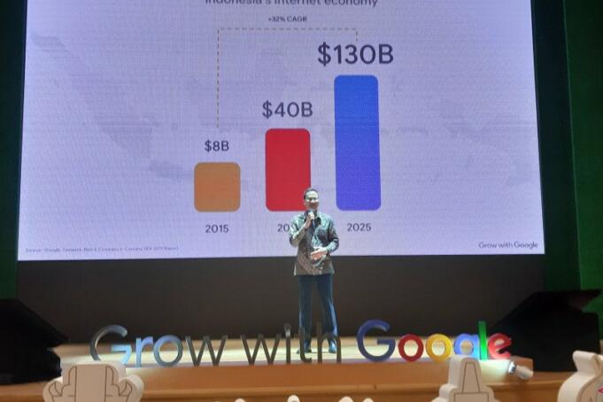 Managing Director Google Indonesia Randy Jusuf pada acara Peluncuran Grow with Google di Perpustakaan Nasional, Jakarta, Selasa (18/2/2020). (ANTARA/Katriana)