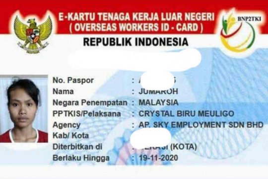 Identitas TKW asal Cirebon yang dibuang oleh majikannya di Malaysia. (ANTARA/Ho SBMI Cirebon)