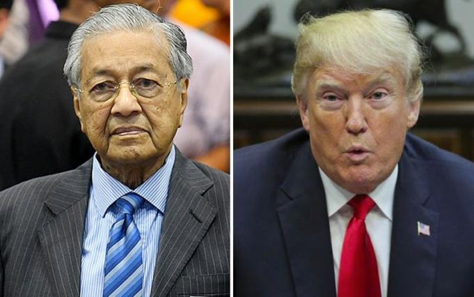 Perdana Menteri Dr Mahathir Mohamad mendesak Presiden AS Donald Trump melatak jawatan.