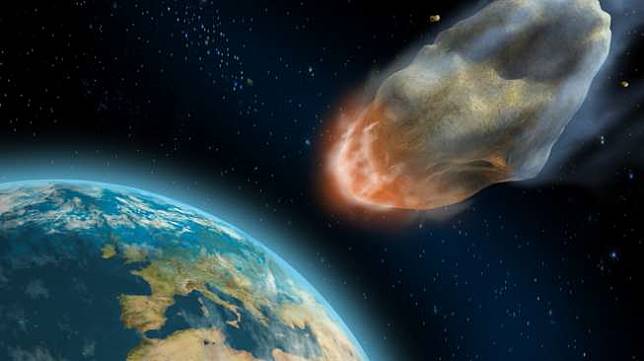 Ilustrasi asteroid menghantam Bumi. (Shutterstock)