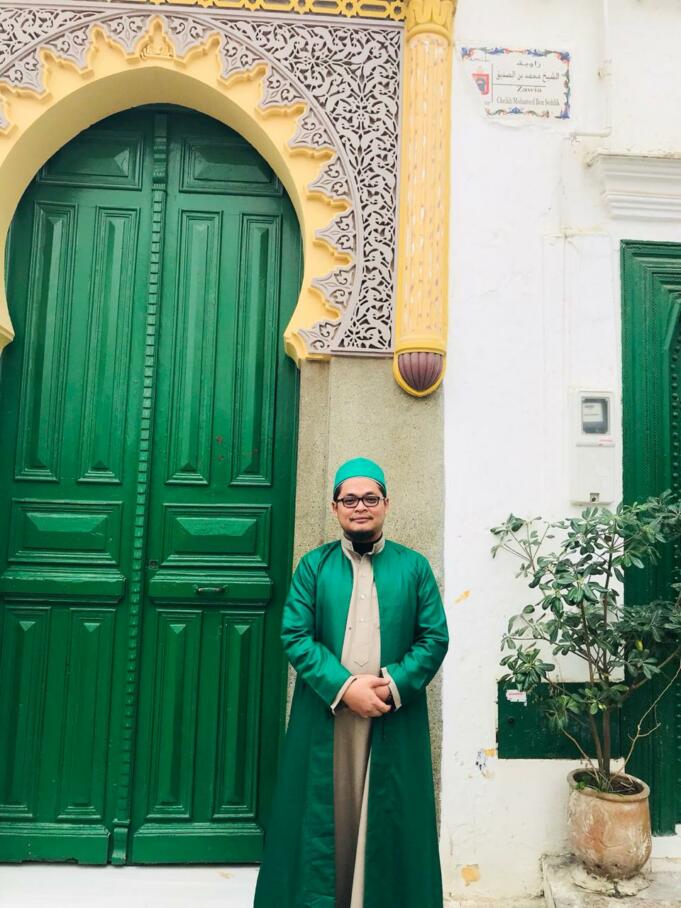 Foto: KH. Muhammad Danial Nafis saat berkunjung di Zawiyah Shidiiqiyah Tangier Maroko