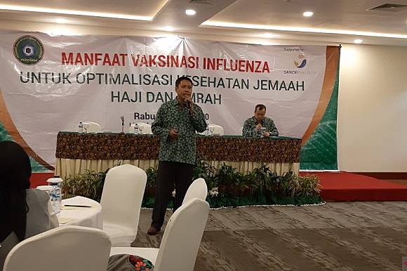 Ketua PP PERDOKHI Muhammad Ilyas dalam diskusi media bertema “Manfaat Optimalisasi Kesehatan Jemaah Haji dan Umrah” di Jakarta, Rabu (4/3/2020). ANTARA/Katriana
