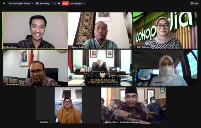 tangkapan layar webinar peluncuran program pemberdayaan UKM perempuan purna migran, Jakarta, Senin (19/4/2021)