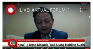 Tangkapan layar Presiden FSPPB, Arie Gumilar dalam sebuah webinar yang bertajuk 'Kaju Ulang Holding Subholding dan IPO Anak Usaha Inti PT Pertamina (Persero) yang selenggarakan Aktual.com, Jakarta, Sabtu (31/7)