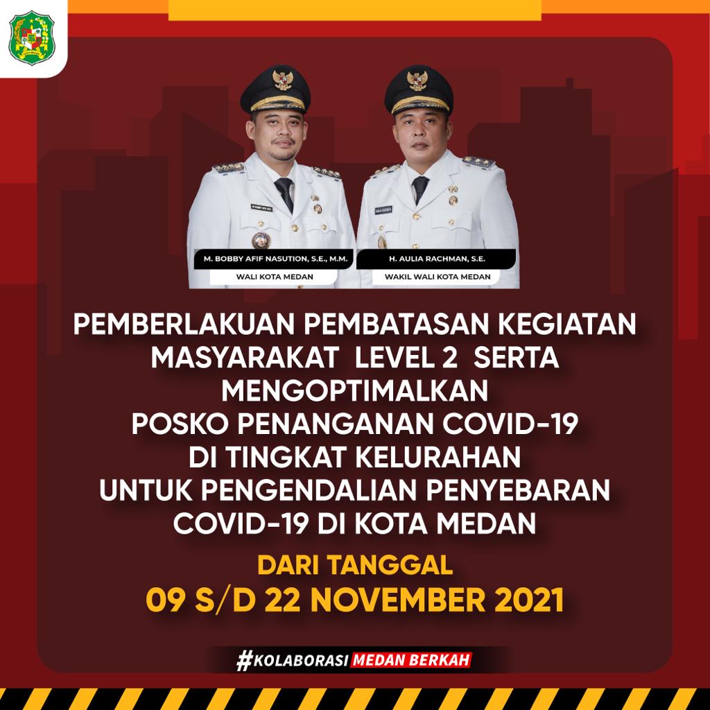 Info Pemberlakuan PPKM Level 2 Kota Medan 9-12 November 2021