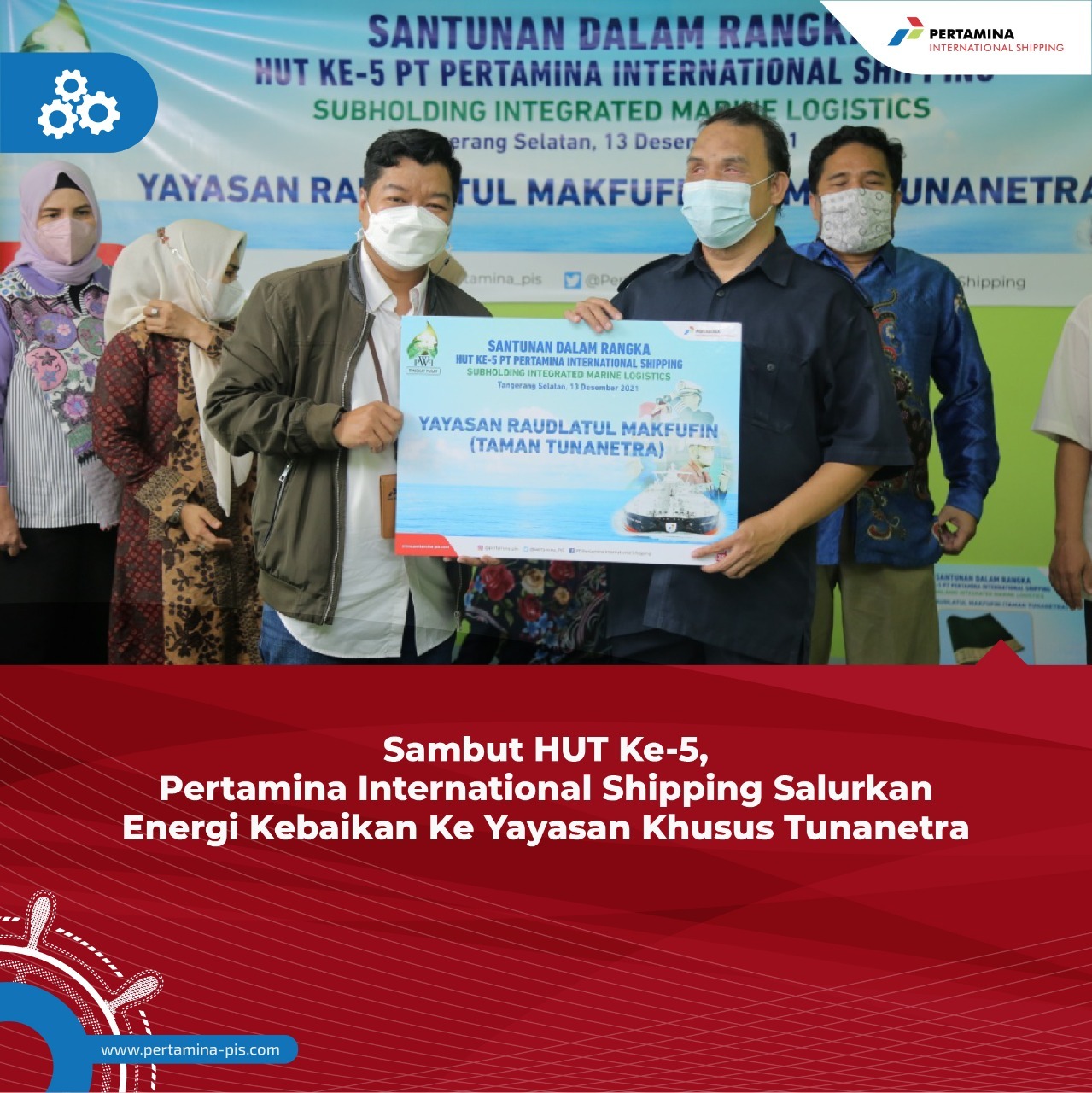 Sambut HUT Ke-5, Pertamina International Shipping Salurkan Energi Kebaikan ke Yayasan Khusus Tunanetra