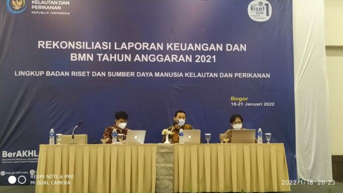 Kegiatan rekonsiliasi laporan keuangan dan BMN tahun anggaran 2021, Bogor, Selasa (18/1) kemarin.