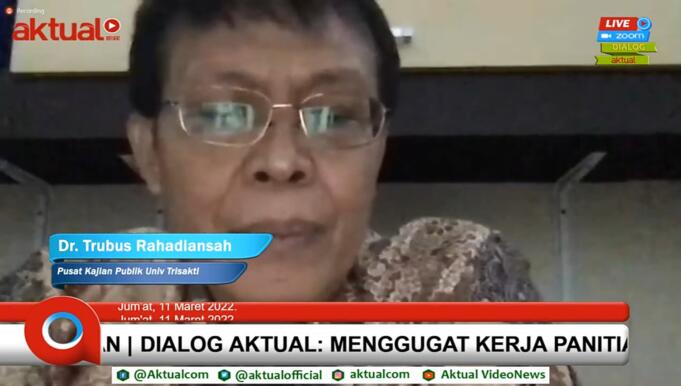 Direktur Eksekutif Pusat Kajian Publik Universitas Trisakti, Dr. Trubus Rahadiansyah dalam dialog Aktual.com, Jum'at (11/3)