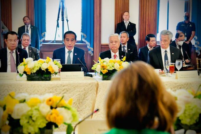 Presiden Jokowi saat menghadiri KTT Global Covid-19 di Washington AS