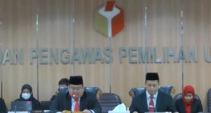 Ketua Bawaslu RI, Ahmad Bagja dalam sidang pendahuluan di kantor Bawaslu, Jl MH Thamrin, Jakarta Pusat, Selasa (30/8/2022).