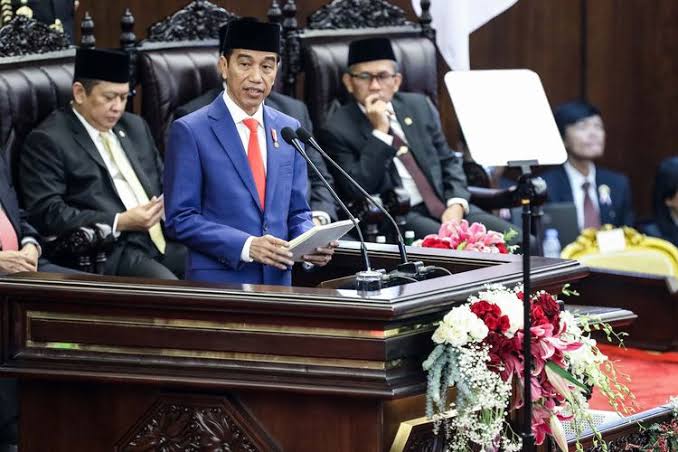 Presiden Jokowi saat sidang tahunan MPR