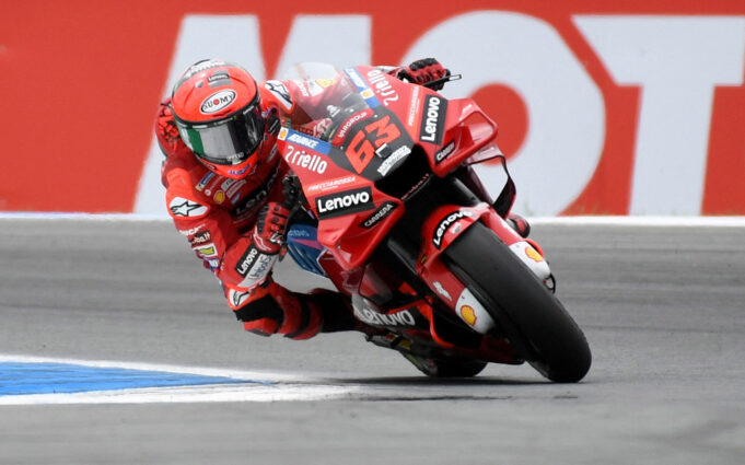 Pebalap tim Ducati Lenovo Francesco Bagnaia menjalani balapan Grand Prix San Marino, Sirkuit Misano. (4/9)