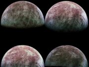 Gambar yang diabadikan oleh pesawat luar angkasa Juno NASA saat terbang melintas pada 29 September 2022 ini memperlihatkan permukaan es bulan Jupiter, Europa. (Sumber foto: NASA/JPL-Caltech/SwRI/MSSS/Thomas Thomopoulos)