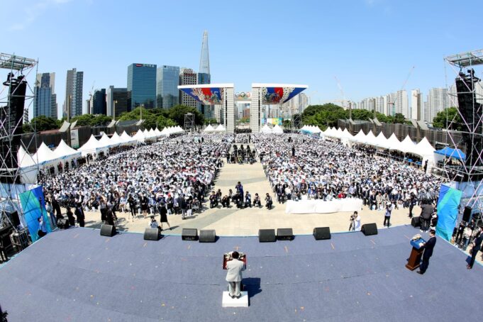 Ketua HWPL, Lee Man-hee menyampaikan refleksi terhadap kegiatan perdamaian HWPL selama 10 tahun terakhir.