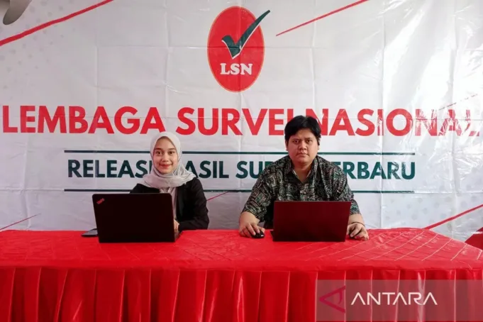 Direktur Eksekutif Lembaga Survei Nasional Gema Nusantara Bakry (kanan) saat rilis survei secara daring dipantau di Jakarta, Rabu (26/7/2023). ANTARA/HO-LSN/am.