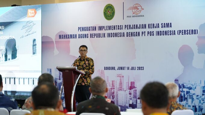PT Pos Indonesia dan MA melakukan pertemuan memperkuat kerjasama pengiriman panggilan sidang dan pemberitahuan melalui surat tercatat.