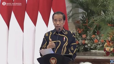 Presiden Joko Widodo (Jokowi) membuka Rapat Koordinasi Nasional Pengendalian Inflasi Tahun 2023 di Istana Negara, Jakarta, Kamis (31/8/2023)