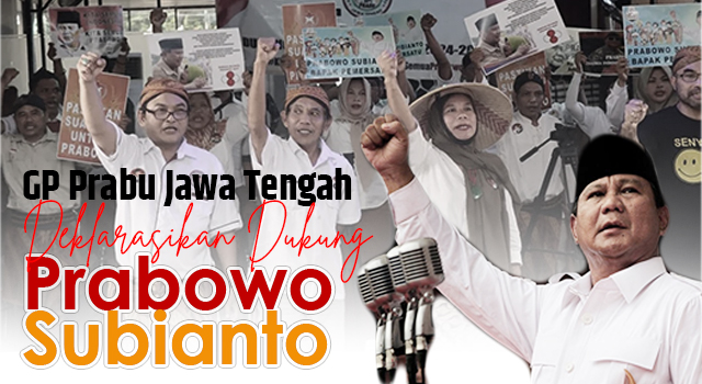 Relawan Gerakan Pro Prabowo Bersatu (GP Prabu) dari Jawa Tengah mendeklarasikan dukungan untuk Ketua Umum Partai Gerindra Prabowo Subianto di Rumah Besar Relawan 08 Prabowo, Jakarta, Selasa (1/8/2023). (aktual: Istimewa)