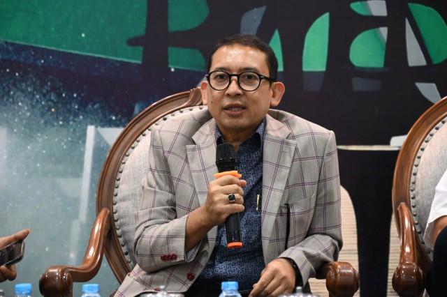 Anggota DPR RI Fadli Zon dalam diskusi Dialektika Demokrasi dengan tema ’DPR Mengawal Demokrasi Menuju Indonesia Maju’ di Gedung Nusantara III, DPR RI, Jakarta