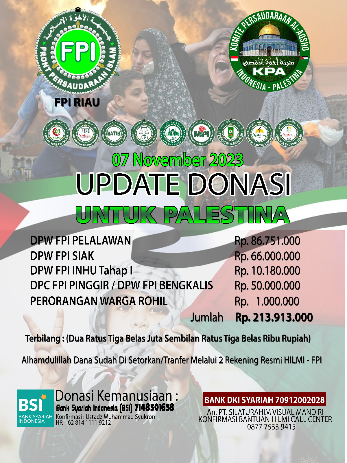 Penggalangan Dana Untuk Palestina Kontribusi Dpd Fpi Riau Dalam