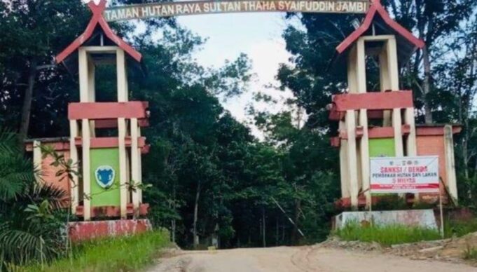 Gerbang Taman Hutan Rakyat Sulthan Thoha Syaifuddin, Batanghari, Jambi