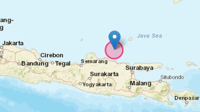 Tangkapan layar gempa bumi di Jatim