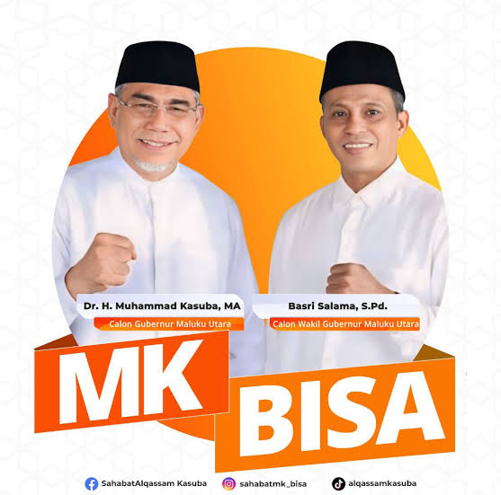 Pasangan Calon Gubernur dan Calon Wakil Gubernur Maluku Utara Muhammad Kasuba-Basri Salama (IST)