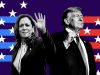 Calon Presiden AS dan Partai Republik Donal Trump (kanan) dan Calon Presiden AS dari Partai Demokrat Kamala Harris (kiri).