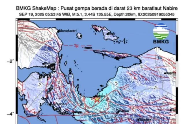 Data gempa di Kota Nabire, Papua Tengah ANTARA/HO-BMKG
