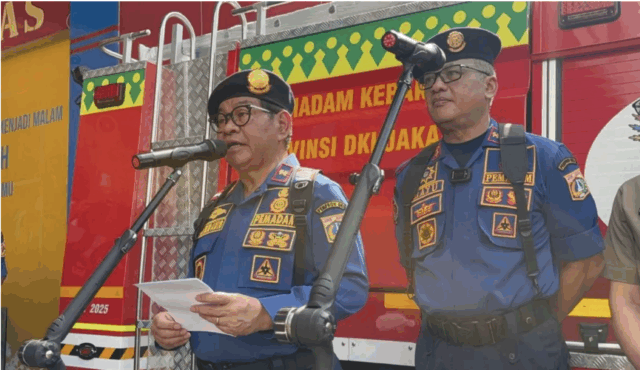 Gubernur DKI Jakarta Pramono Anung Wibowo saat dijumpai di Kantor Dinas Penanggulangan Kebakaran dan Penyelamatan (Gulkarmat) Provinsi DKI Jakarta, Jakarta Pusat, Senin (15/9/2025). ANTARA/Lifia Mawaddah Putri.