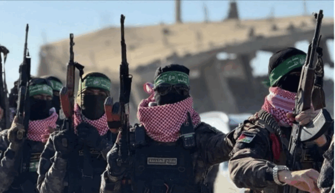 Screenshot 2025-09-15 at 9.43.51 AM Anggota pasukan Brigade Al Qassam, sayap militer kelompok perlawanan Hamas Palestina. (ANTARA/Anadolu/as/am.)