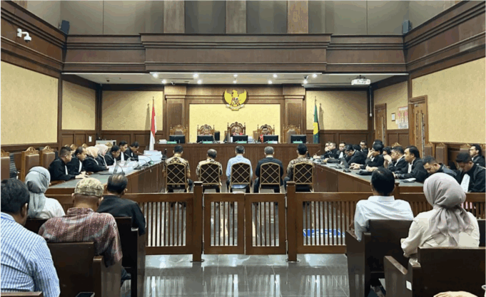 Sidang pembacaan surat tuntutan kasus dugaan suap terhadap putusan lepas (ontslag) perkara korupsi pemberian fasilitas ekspor CPO, di Pengadilan Tindak Pidana Korupsi pada Pengadilan Negeri Jakarta Pusat, Rabu (29/10/2025). ANTARA/Agatha Olivia Victoria.