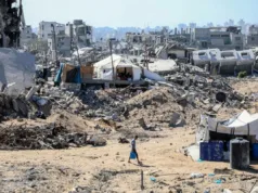 Mesir Ungkap Transisi Fase Kedua Gaza Akan Dilakukan pada Januari 2026 Arsip - Suasana sebuah kawasan yang hancur akibat serangan Israel di Jalur Gaza. (Xinhua)