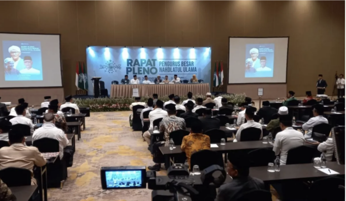 Suasana Rapat Pleno Syuriyah PBNU di Hotel Sultan, Jakarta, Selasa (9/12/2025). ANTARA/Asep Firmansyah