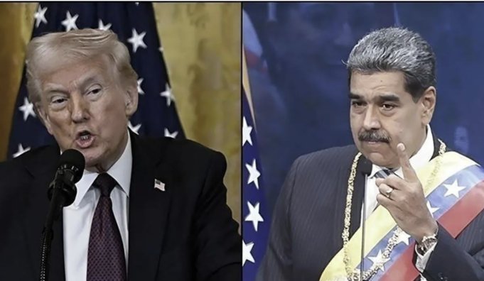 Presiden AS Donald Trump (kiri) dan Presiden Venezuela Nicolas Maduro. /ANTARA/Anadolu/pri.