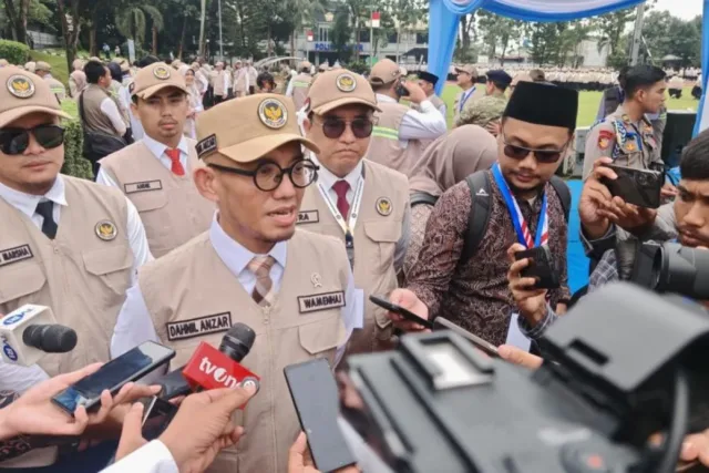 Wakil Menteri Haji dan Umrah Dahnil Anzar Simanjuntak usai pengukuhan petugas haji di Asrama Haji Pondok Gede, Jakarta, Jumat (30/1/2026). ANTARA/HO-Kemenhaj