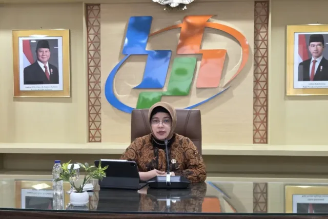 Kepala Badan Pusat Statistik (BPS) Amalia Adininggar Widyasanti menyampaikan paparan dalam konferensi pers di Jakarta, Kamis (5/2/2026). ANTARA/Bayu Saputra