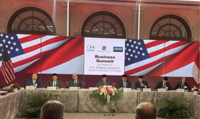 Screenshot 2026-02-19 at 11.01.29 AM Presiden Prabowo Subianto dalam acara Business Summit di US Chamber of Commerce, Washington DC, Amerika Serikat, Rabu (18/2/2026) sore waktu setempat. (ANTARAFOTO/Hafidz Mubarak A)