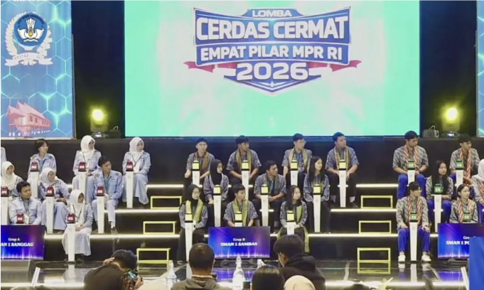 Tangkapan layar - Final Lomba Cerdas Cermat Empat Pilar MPR RI 2026 tingkat Provinsi Kalimantan Barat di Pontianak, Sabtu (9/5/2026). ANTARA/YouTube/MPRGOID/Fath Putra Mulya